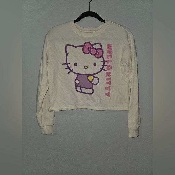 Hello Kitty Cream and Purple Long Sleeve Sweatshirt - Picture 1 of 6